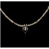Image 1 : 14KT Yellow Gold 32.99ctw Rough Diamond Necklace With Charm
