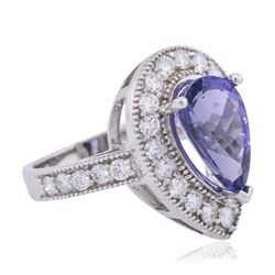 14KT White Gold 3.30ct Tanzanite and Diamond Ring