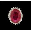 Image 2 : 10.40ct Ruby and Diamond Ring - 14KT Yellow Gold