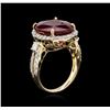 Image 3 : 13.81ct Ruby and Diamond Ring - 14KT Yellow Gold