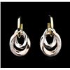 Image 1 : 0.58ctw Diamond Earrings - 14KT Tri-Color Gold