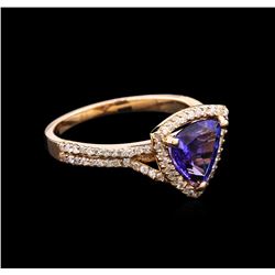 1.80ct Tanzanite and Diamond Ring - 14KT Rose Gold