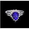 Image 2 : 2.80ct Tanzanite and Diamond Ring - 14KT White Gold