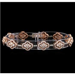 4.39ctw Diamond Bracelet - 14KT Rose and White Gold