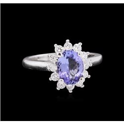 1.58ct Tanzanite and Diamond Ring - 14KT White Gold