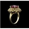 Image 3 : 14KT Yellow Gold 6.54ct Ruby and Diamond Ring