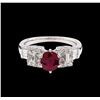 Image 2 : 1.37ct Ruby and Diamond Ring - 18KT White Gold