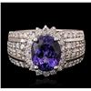 Image 2 : 14KT White Gold 3.88ct Tanzanite and Diamond Ring
