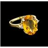 Image 1 : 5.44ct Citrine and Diamond Ring - 14KT Yellow Gold