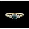 Image 2 : 14KT Yellow Gold 0.85ctw Fancy Blue Diamond Ring