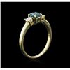 Image 3 : 14KT Yellow Gold 0.85ctw Fancy Blue Diamond Ring