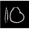 Image 2 : 1.50ctw Heart Shape Hoop Earrings - 14KT White Gold