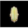 Image 2 : 10.30ct Opal and Diamond Ring - 14KT Yellow Gold