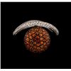 Image 2 : 1.07ctw Orange Sapphire and Diamond Ring - 18KT White Gold
