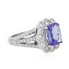 Image 1 : 14KT White Gold 2.38ct Tanzanite and Diamond Ring