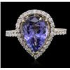 Image 2 : 14KT Yellow Gold 2.80ct Tanzanite and Diamond Ring