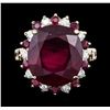 Image 2 : 14KT Yellow Gold 15.25ctw Ruby and Diamond Ring