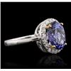 Image 1 : 14KT Two-Tone Gold 3.90ct Tanzanite and Diamond Ring