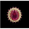 Image 2 : 19.43ctw Ruby and Diamond Ring - 14KT White Gold