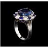 Image 4 : 4.70ct Tanzanite, Sapphire and Diamond Ring - 14KT White Gold