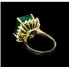 Image 3 : 7.71ct Emerald and Diamond Ring - 14KT Yellow Gold