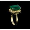 Image 4 : 7.71ct Emerald and Diamond Ring - 14KT Yellow Gold
