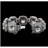 Image 3 : 14KT White Gold 38.79ctw Aquamarine and Diamond Bracelet