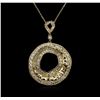 Image 2 : 2.44ctw Diamond Pendant With Chain - 14KT Yellow Gold