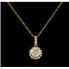 Image 1 : 1.15ctw Diamond Pendant With Chain - 14KT Yellow Gold