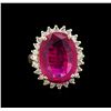 Image 2 : 11.25ct Ruby and Diamond Ring - 14KT Yellow Gold