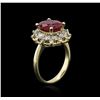 Image 3 : 14KT Yellow Gold 3.55ct Ruby and Diamond Ring