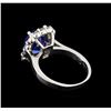 Image 3 : 3.78ct Tanzanite and Diamond Ring - 14KT White Gold