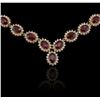 Image 1 : 14KT Yellow Gold 35.52ctw Ruby and Diamond Necklace