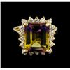 Image 2 : 5.04ct Ametrine and Diamond Ring - 14KT Yellow Gold