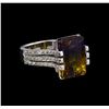 Image 1 : 7.55ct Ametrine and Diamond Ring - 14KT White Gold