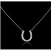 Image 1 : 14KT White Gold 0.29ctw Diamond Pendant With Chain