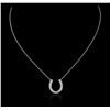 Image 2 : 14KT White Gold 0.29ctw Diamond Pendant With Chain