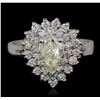 Image 2 : 14KT White Gold 1.04ctw Diamond Ring