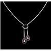 Image 2 : 18KT White Gold 2.50ctw Ruby and Diamond Necklace