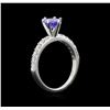 Image 3 : 0.83ct Tanzanite and Diamond Ring - 18KT White Gold
