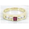 Image 1 : 0.16ct Ruby and Diamond Ring - 14KT Yellow Gold