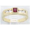 Image 8 : 0.16ct Ruby and Diamond Ring - 14KT Yellow Gold