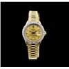 Image 1 : Rolex 18KT Gold President 1.06ctw Diamond DateJust Ladies Watch