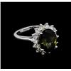 Image 1 : 4.18ct Tourmaline and Diamond Ring - 14KT White Gold