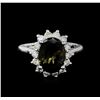 Image 2 : 4.18ct Tourmaline and Diamond Ring - 14KT White Gold