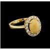 Image 1 : 1.70ct Opal and Diamond Ring - 14KT Yellow Gold