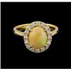 Image 2 : 1.70ct Opal and Diamond Ring - 14KT Yellow Gold