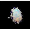 13.66ct Opal, Sapphire and Diamond Ring - 14KT White Gold