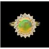 Image 2 : 2.45ct Opal and Diamond Ring - 14KT Yellow Gold