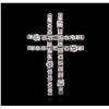 14KT White Gold 0.49ctw Diamond Cross Pendant